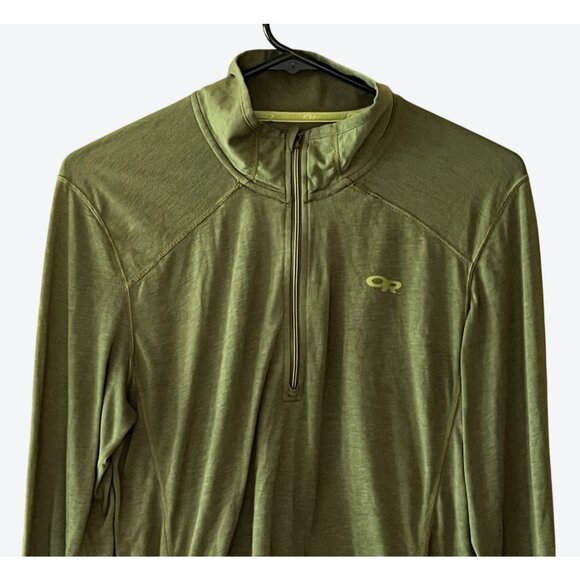 Outdoor Research Women's Medium Long Sleeve 1/4 Zip Baselayer Top Green - Picture 2 of 8
